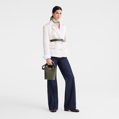 Épure XS Tote bag , Khaki - Leather