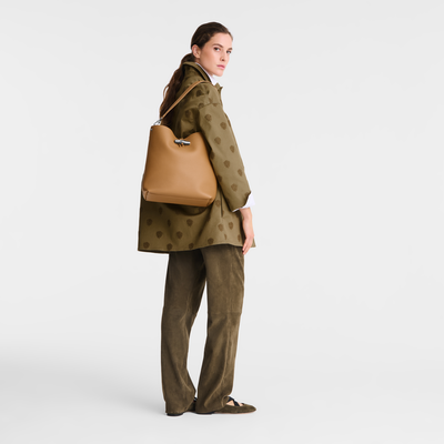 Le Roseau M Shoulder bag , Walnut - Leather