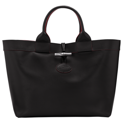 Le Roseau L Tote bag , Black - Leather