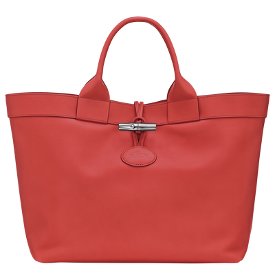 Le Roseau L Tote bag , Red - Leather
