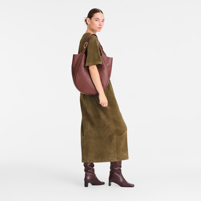 Le Foulonné XL Tote bag , Coffee - Leather