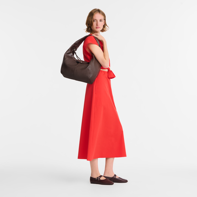 Le Pliage Xtra L Hobo bag , Mocha - Leather