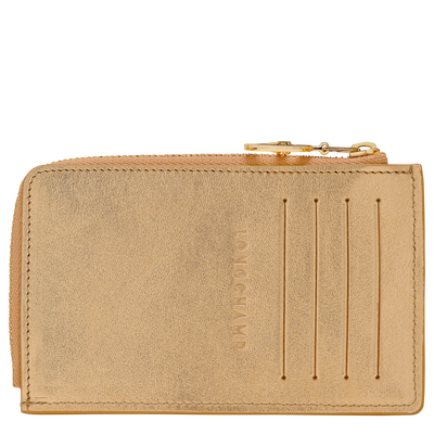 Le Pliage Xtra Card holder , Gold - Leather