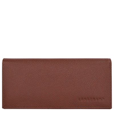 Le Foulonné Long continental wallet , Coffee - Leather
