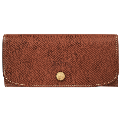 Épure Long continental wallet , Brown - Leather