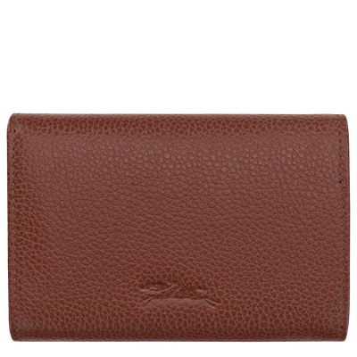 Le Foulonné Compact wallet , Coffee - Leather