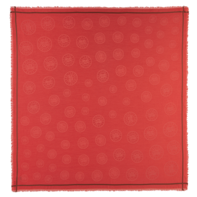 La Médaille Longchamp Shawl , Tomato - Cotton blend