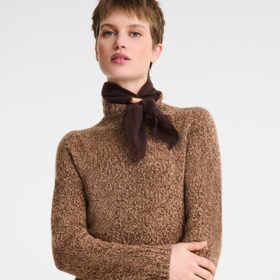 L'Hiver en douceur Stole , Mocha - Cashmere