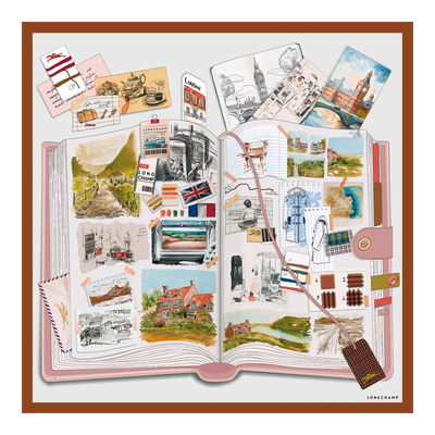 L'Echappée belle Silk scarf 90 , Chocolate - Silk