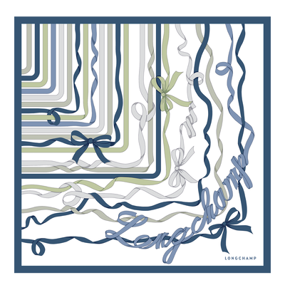 Rubans Longchamp Silk scarf 50 , Slate - Silk