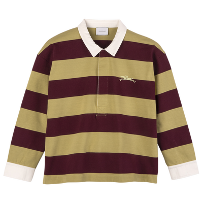Polo shirt , Pistachio/Burgundy - Striped jersey