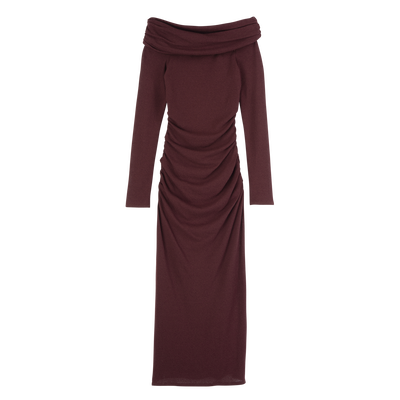 Long dress , Burgundy - Crepe jersey