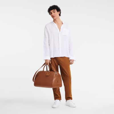 Le Foulonné L Travel bag , Caramel - Leather