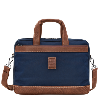 Boxford L Briefcase , Blue - Recycled canvas