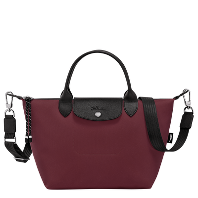 Le Pliage Energy S Handbag , Burgundy - Recycled canvas