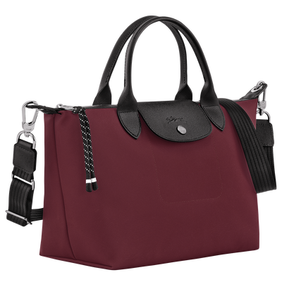 Le Pliage Energy S Handbag , Burgundy - Recycled canvas