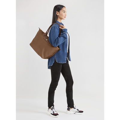 Le Pliage Original L Tote bag , Cognac - Recycled canvas