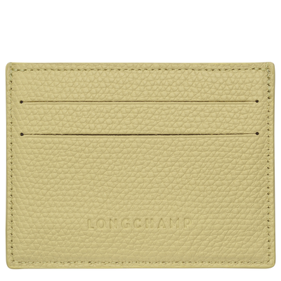 Le Roseau Card holder , Pistachio - Leather