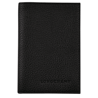 Le Foulonné Passport cover , Black - Leather
