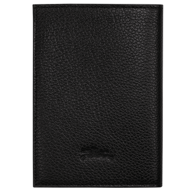 Le Foulonné Passport cover , Black - Leather