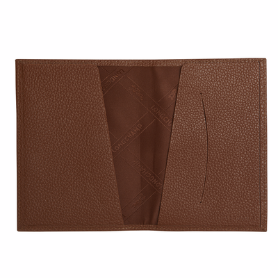 Le Foulonné Passport cover , Caramel - Leather