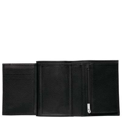 Le Foulonné Wallet , Black - Leather